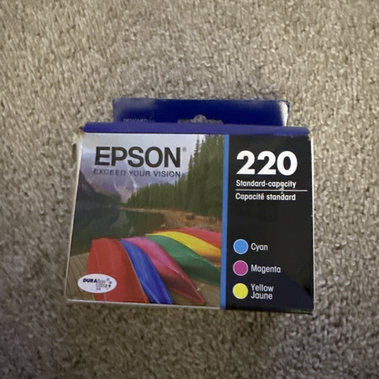 Genuine Epson 220 Color Cyan Yellow Magenta & Black Ink Cartridges Exp 01/27 NIB