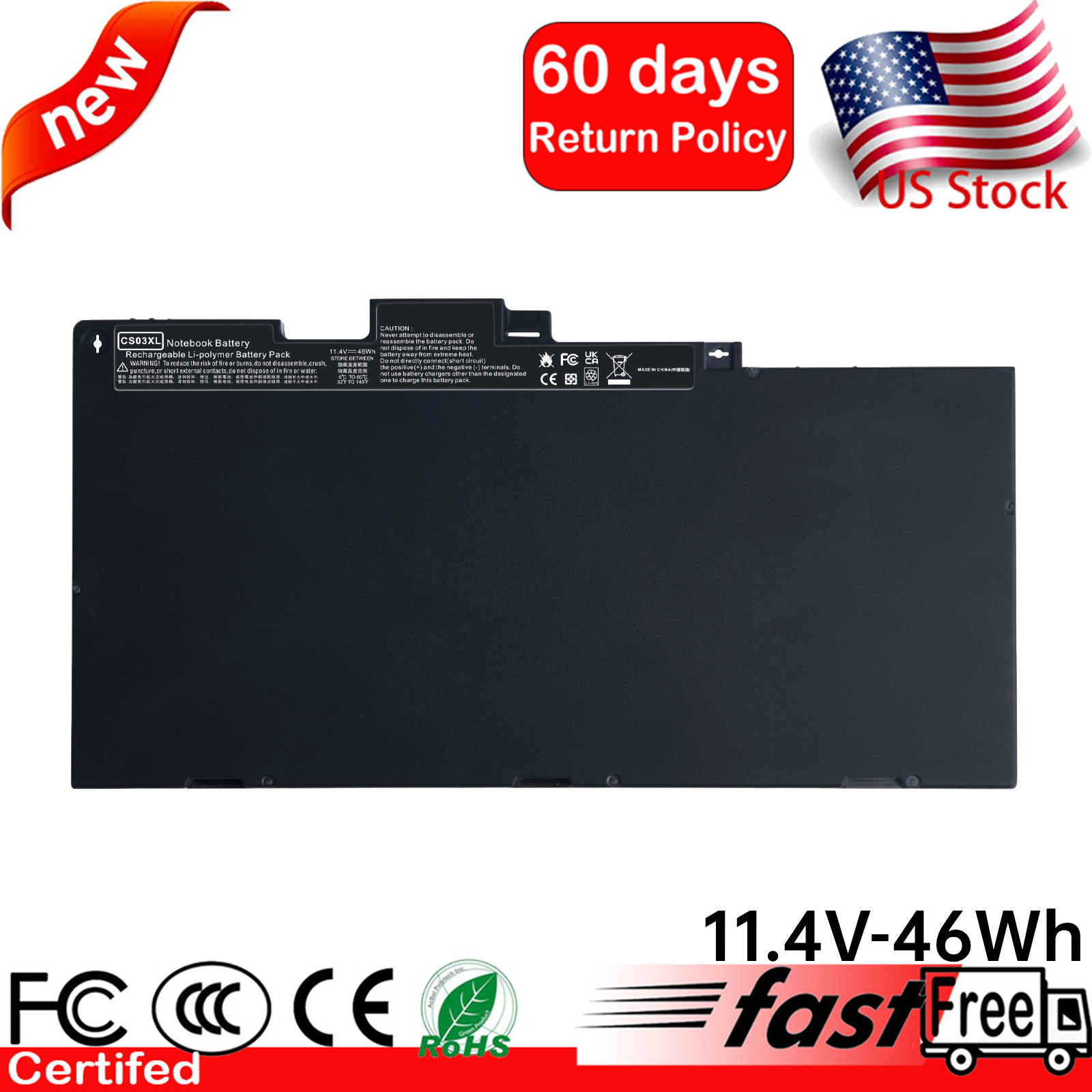LOT 1-100PCS CS03XL Battery for HP Elitebook 745 755 840 850 G3 G4 ZBook 15u G3