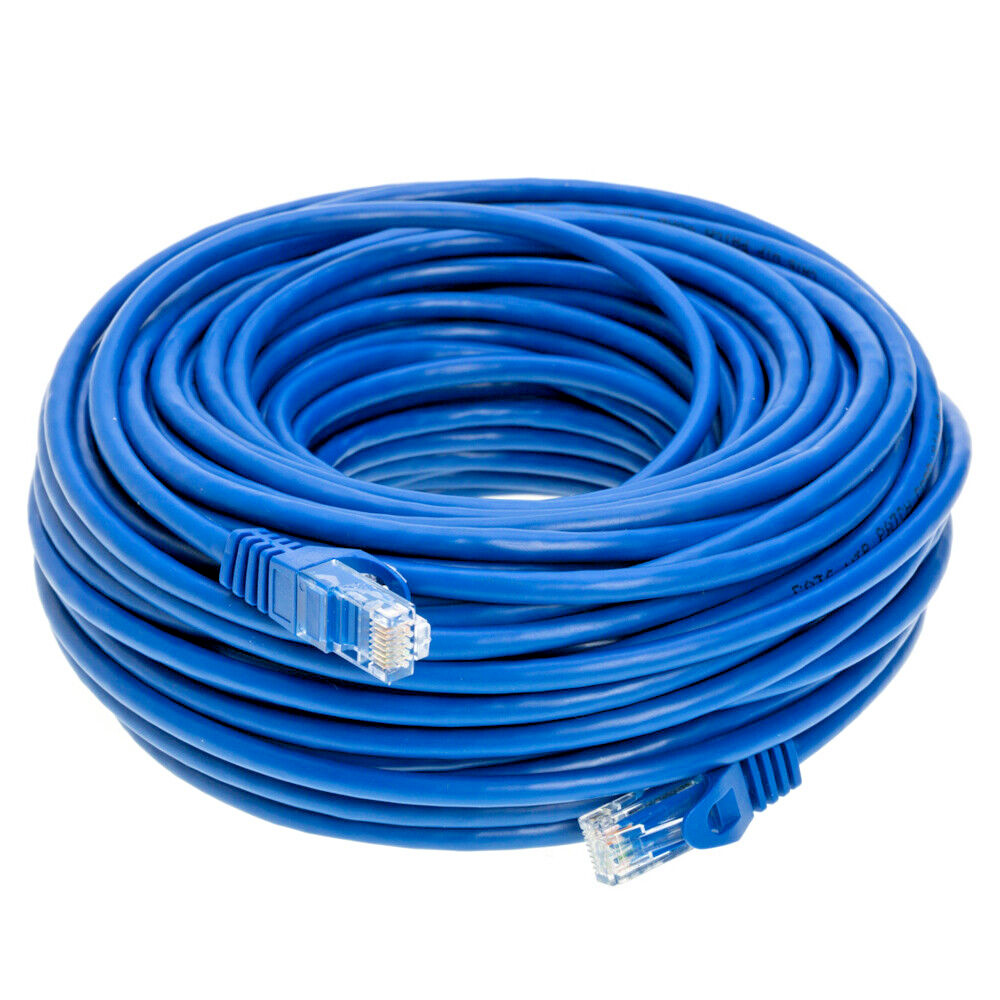 CAT6 Ethernet Patch Cable LAN Network RJ45 Cord Blue 100FT Multipack LOT