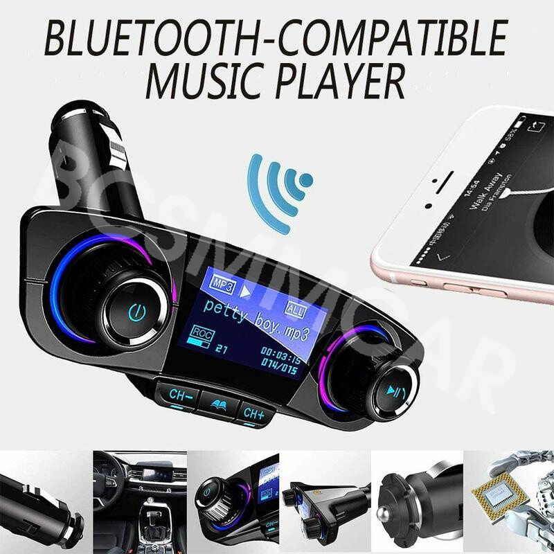 Bluetooth 4.0 FM Transmitter 1.3in LED Screen For Car Wireless Bluetooth FM 2USB