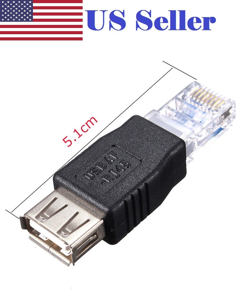New RJ45 Male to USB AF A Female Adapter Socket LAN Network Ethernet Router Plug