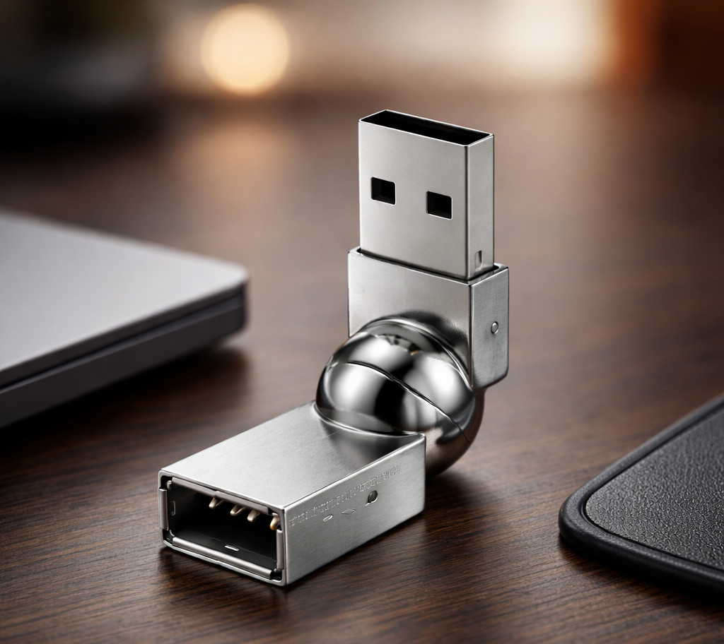 2 RARE NEW Sierra Wireless Metal Flexible USB Cable Adapter Rotating Swivel Head