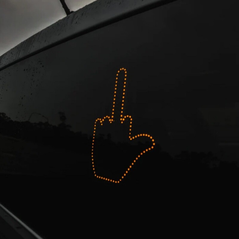 Funny New LED Illuminated Gesture Light Car Finger Light With Remote Road Rage S