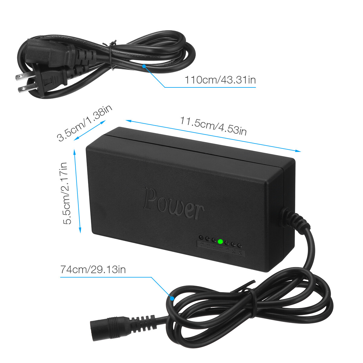 Universal Laptop Charger Adapter For Notebook 12-24V Adjustable 96W Power Supply
