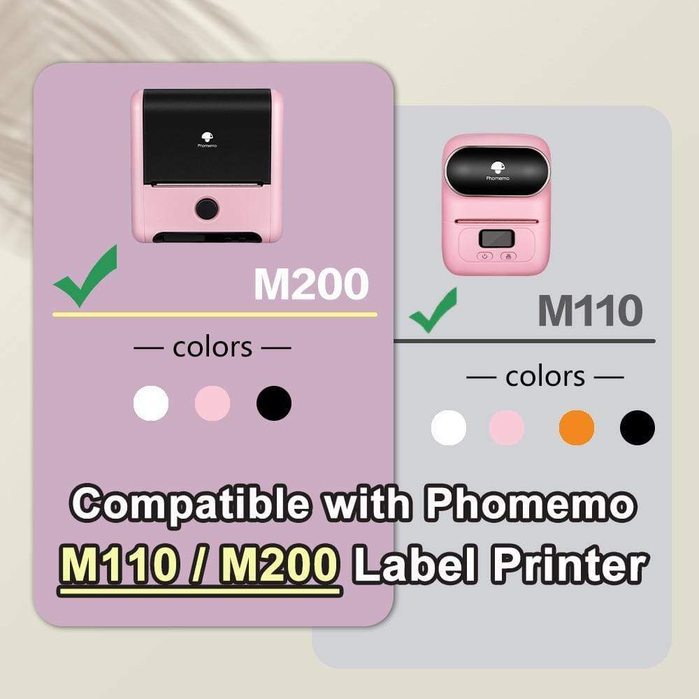 3 Rolls Phomemo White Square Self-Adhesive Papers 40 mm × 30 mm Thermal Labels