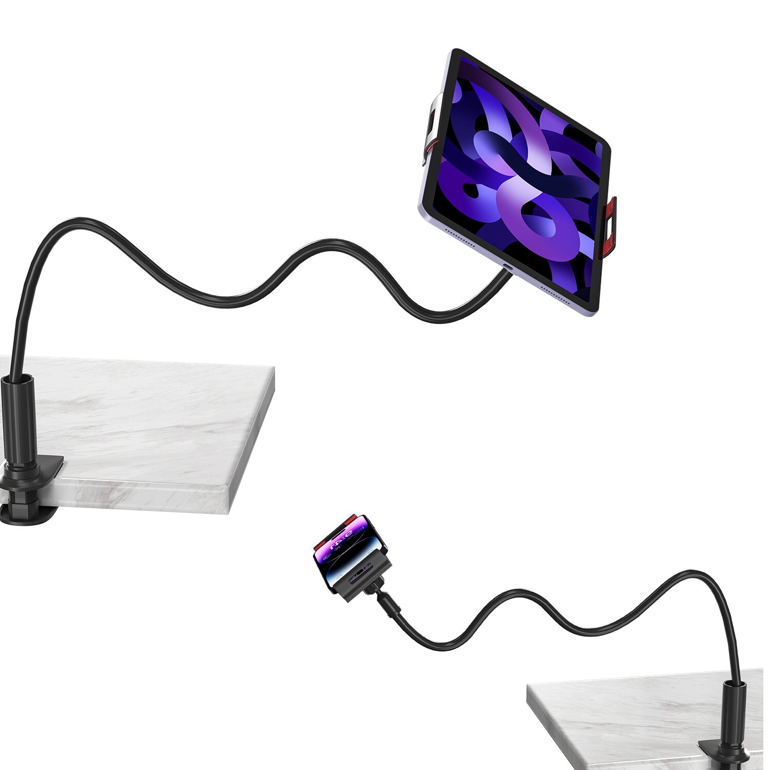 Universal Gooseneck Tablet Mount Phone Holder Flexible Long Arm Clamp Desk Bed