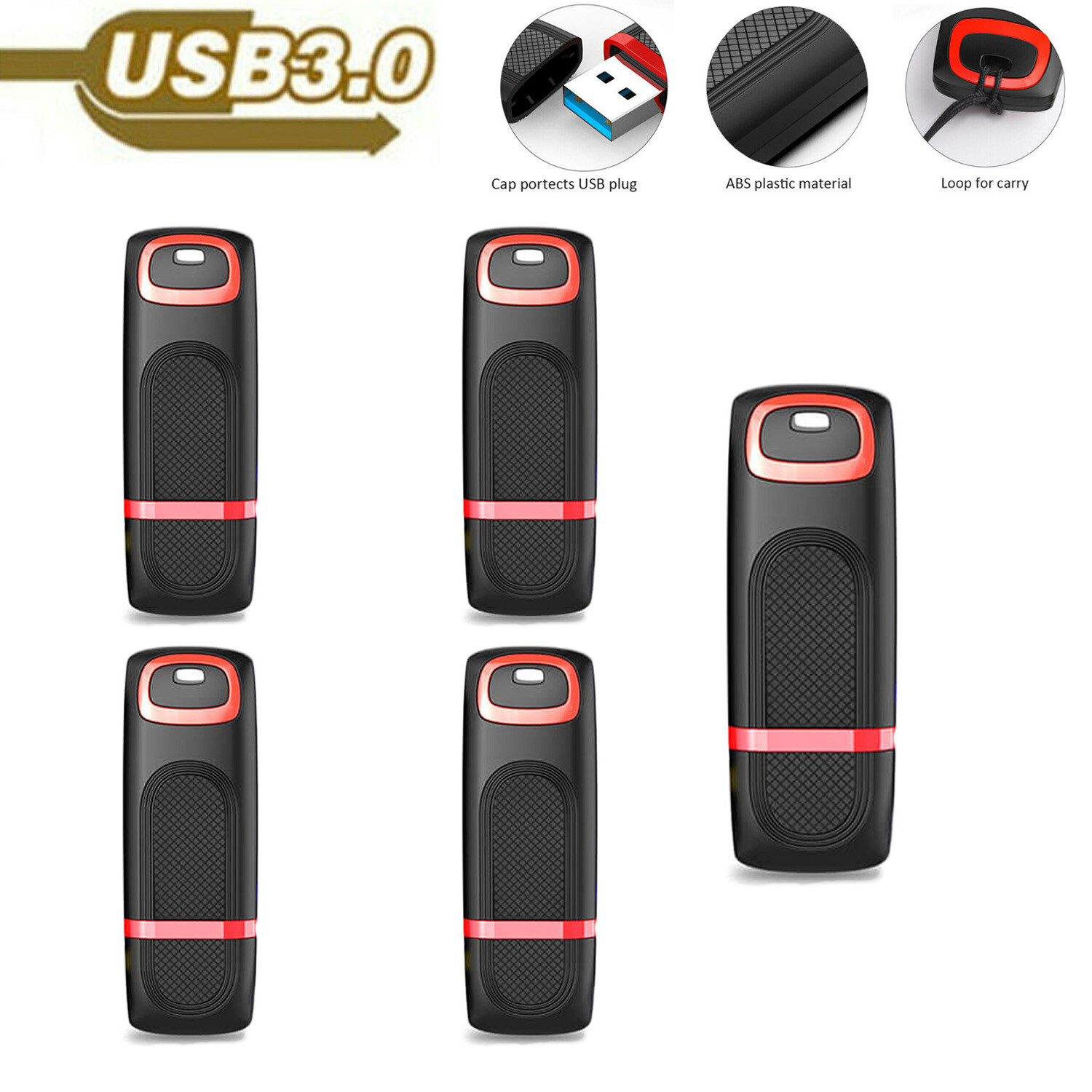 LOT Pack 64GB USB 3.0 Flash Drive Memory Stick Pen Drives Storage For PC Laptop
