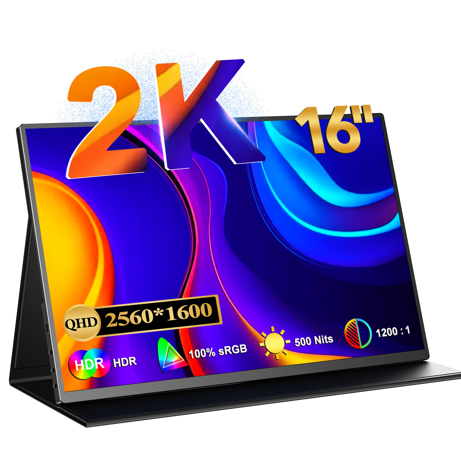Used | 16″ Gaming Monitor 2560×1600 Portable Monitor USB C Monitor PC Screen