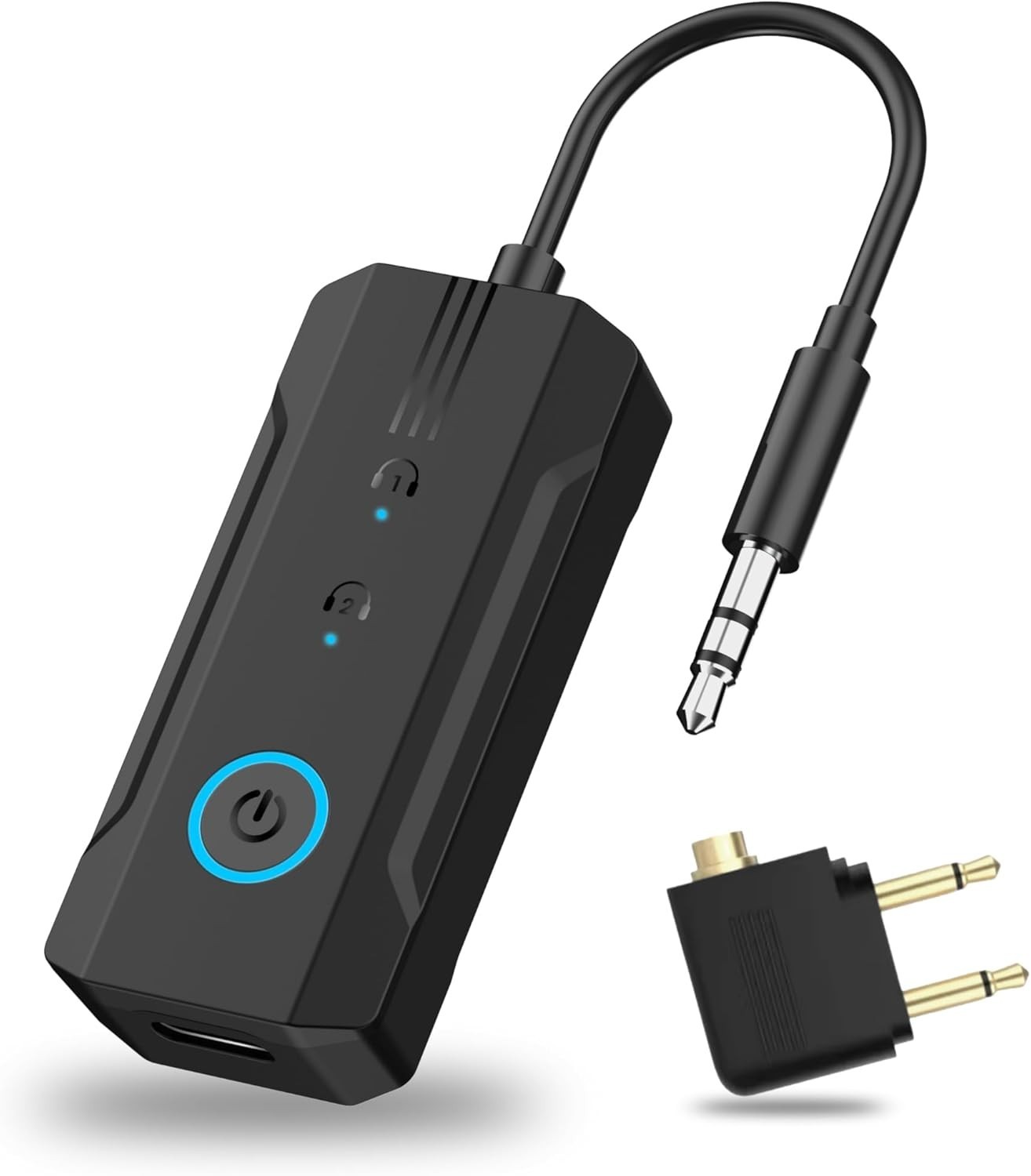 2026 Bluetooth 6.0 Transmitter Receiver, 2-in-1 Airplane Travel Adapter for 2