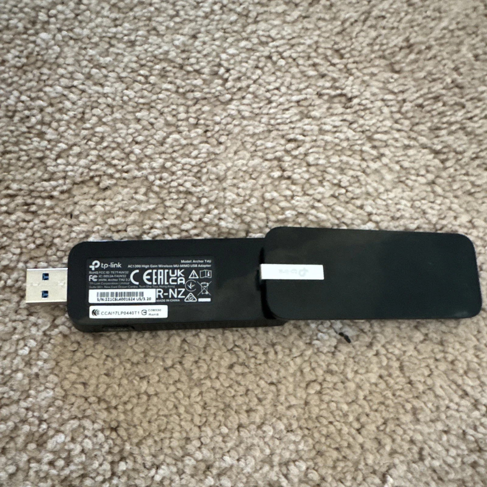 TP-LINK Archer T4U AC1300 USB 3.0 Wireless Adapter MU-MIMO WPS Black PC