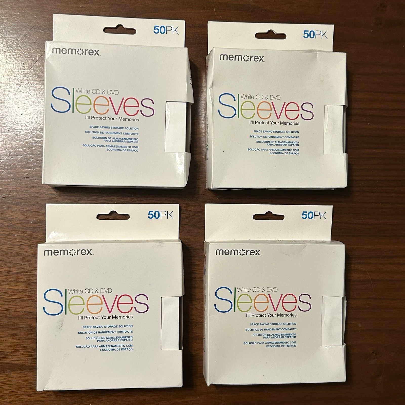 MEMOREX Paper CD SLEEVES with Window & Flap Lot – 4 BOX LOT 200 Sleeves total