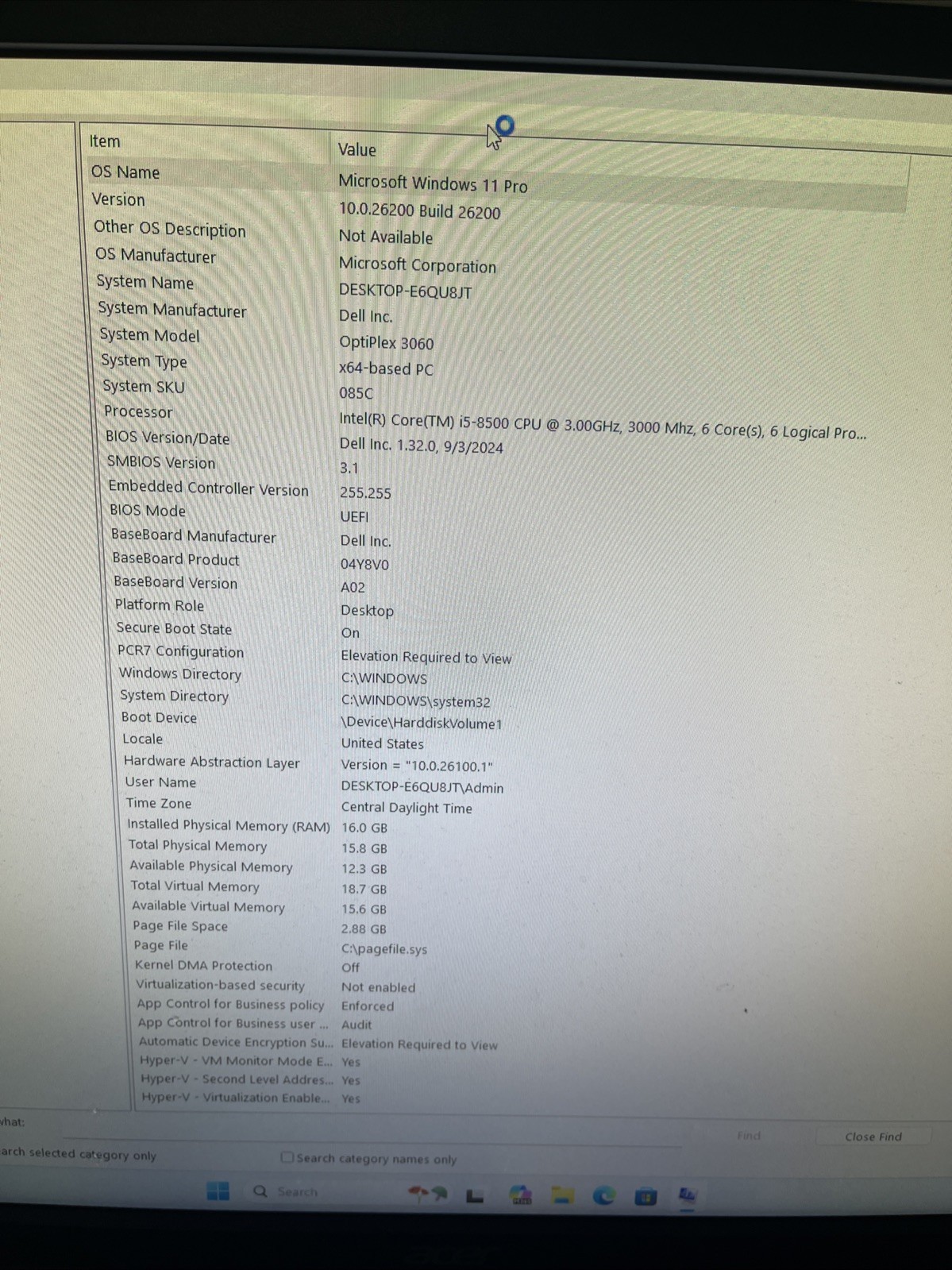 Dell Optiplex 3060(240GB SSD, Intel Core i5-8500, 3.00GHz, 16GB RAM) Desktop