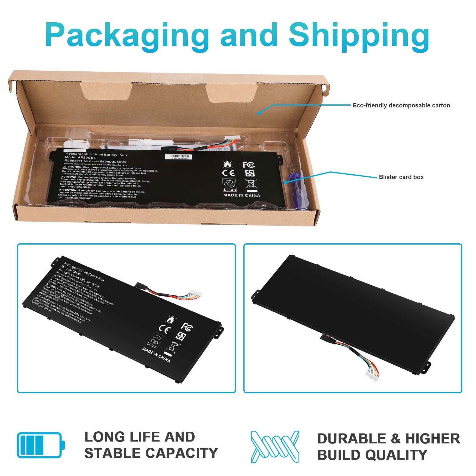 ✅53Wh 11.55V AP20CBL Battery For Acer Aspire 5 A515-45 A515-46 Aspire 7 A715-43G