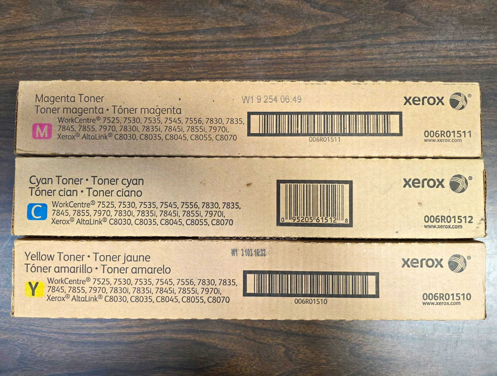 Xerox, Altalink, WorkCentre, CMY Laser Toner set, 006R01510,006R01511,006R01512