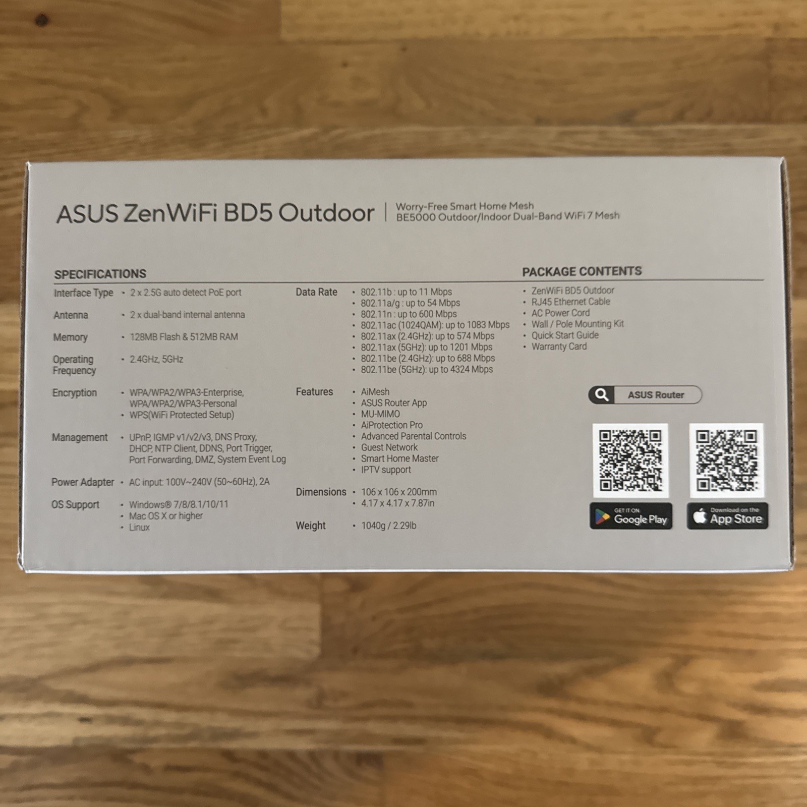 ASUS – ZenWiFi BD5 BE5000 Dual-Band Wi-Fi 7 Outdoor Router (1-pack) – White