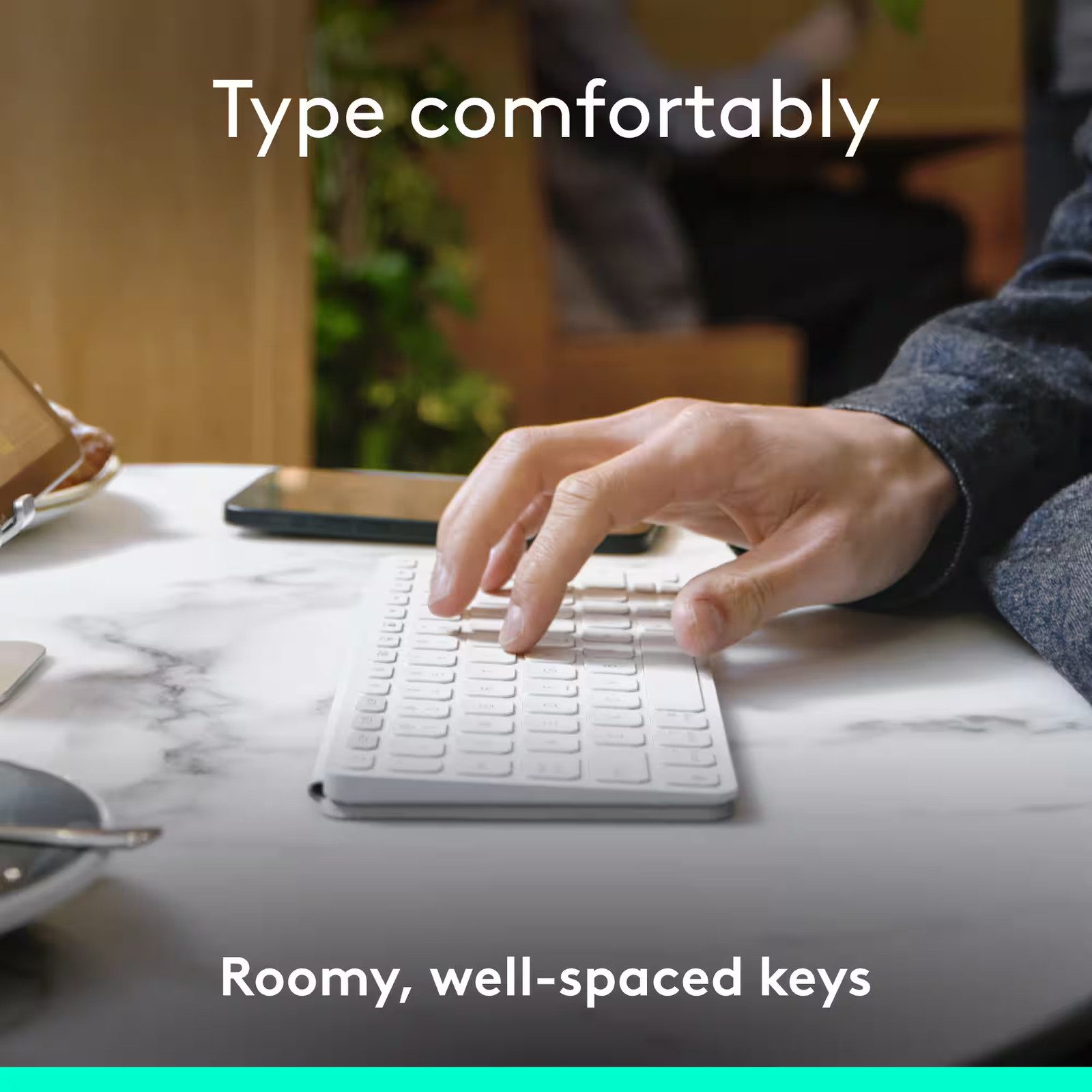 Logitech – Keys-To-Go 2 Slim Portable Bluetooth Keyboard for iPad, Mac – Gray