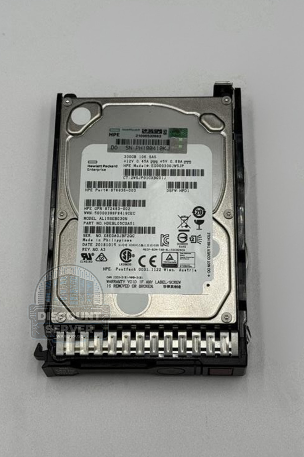 HP 300GB 10K 12G SAS 2.5in HDD EG000300JWSJP 876936-003 w/ Tray