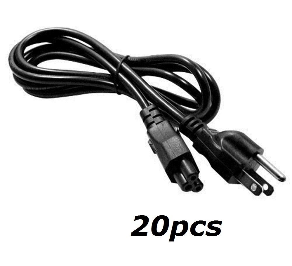 Lot of 20 6ft PC 3 Prong AC Power Cord Cable Charge Adapter PC Laptop Notebook