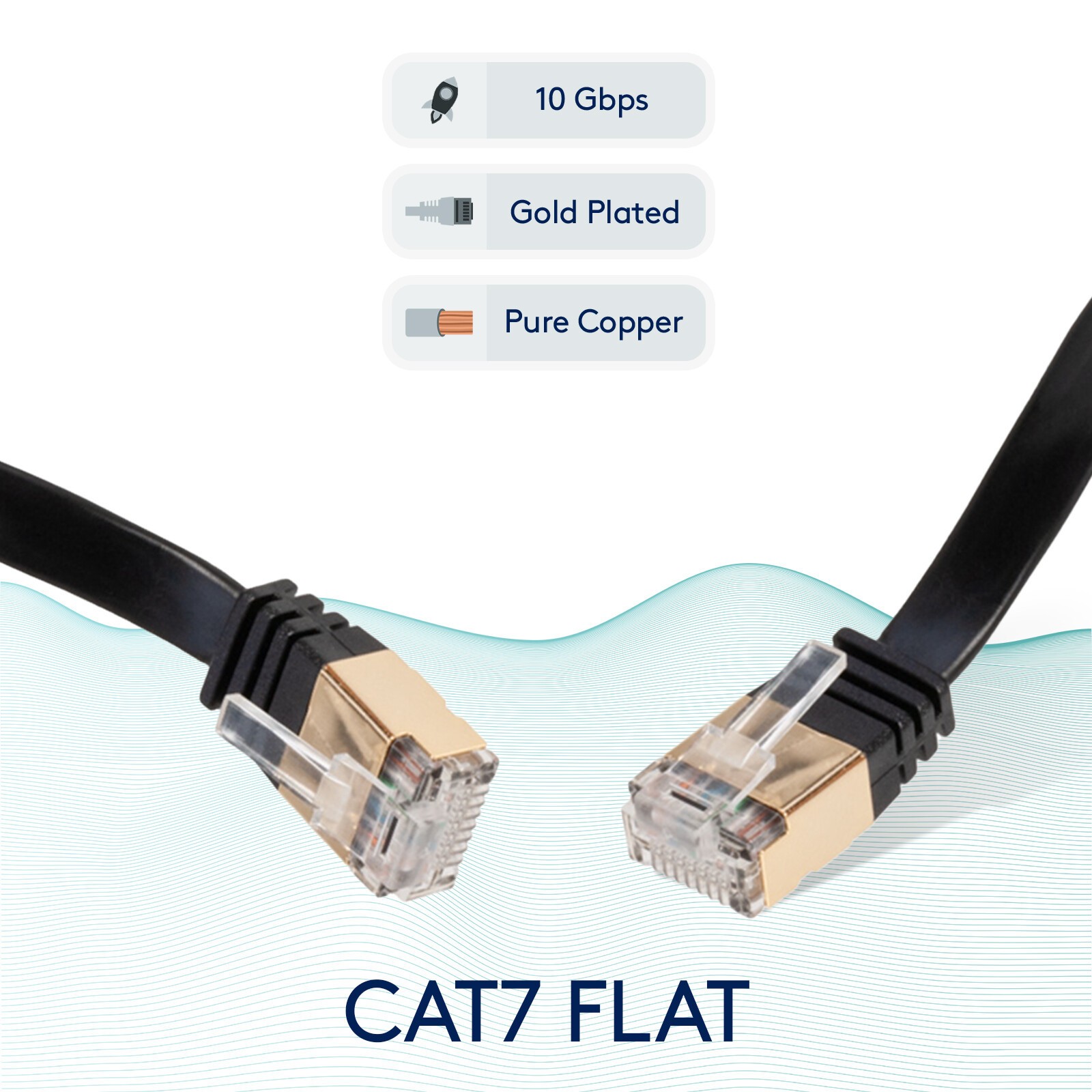 New 15FT CAT7 CAT 7 Flat Ethernet Cable LAN RJ45 Internet Router Patch Cord