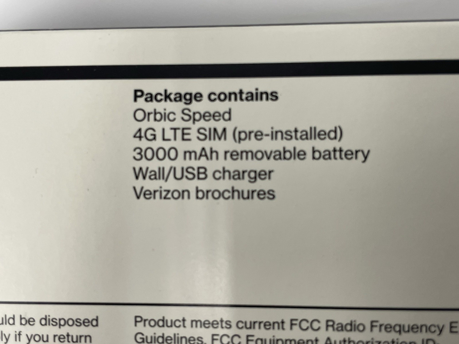 VERIZON ORBIC SPEED RC400L MOBILE WI-FI HOTSPOT 4G LTE ORB400LBVZRT – BNIB