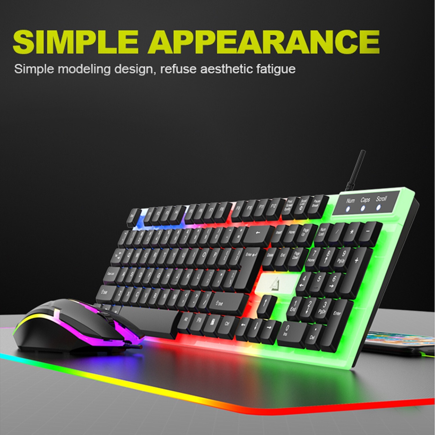 Gaming Keyboard and Mouse RGB Backlit Gaming Keyboard and Gaming Mouse Value Set