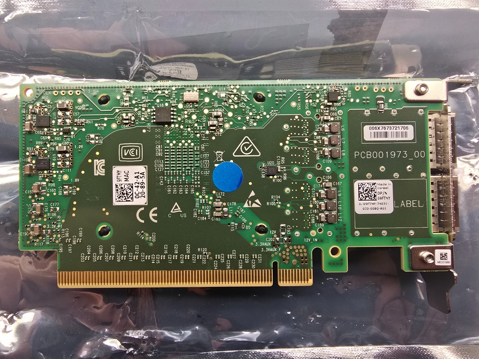 DELL 9FTMY Mellanox ConnectX-5 100GbE CX516A Dual Port Network Adapter 09FTMY