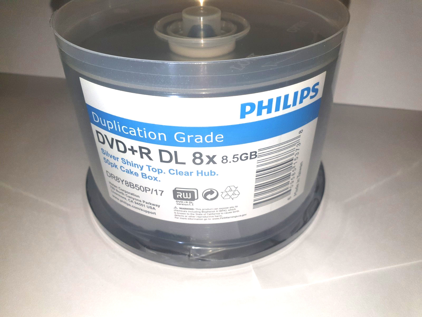 Philips DVD+R DL Dual Layer, Duplication Grade, new sealed pack of 50/spindle