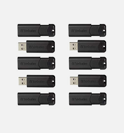 10 pack Verbatim 32GB PinStripe USB 3.0 Flash Drive, Business Black (70902)