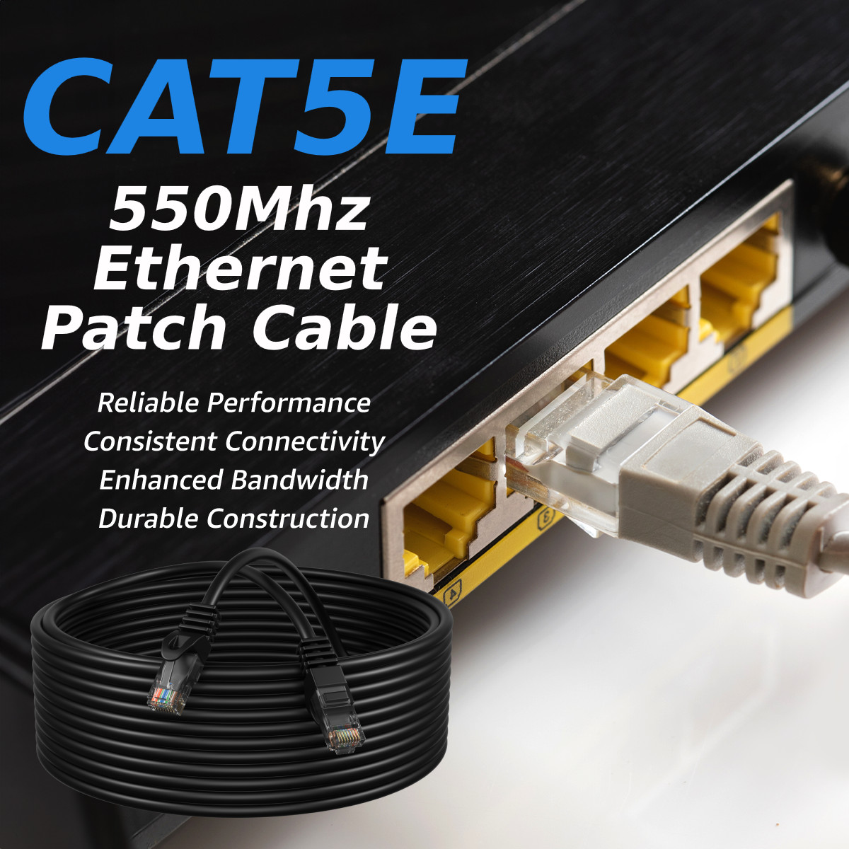 200 ft feet Cat5 Cable CAT5E RJ45 LAN Network Ethernet Router Switch Patch Cord