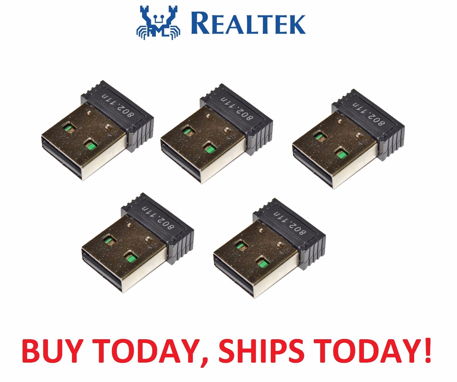 5x LOT Realtek RTL8188 MINI USB WiFi Wireless 802.11B/G/N Card Network Adapter