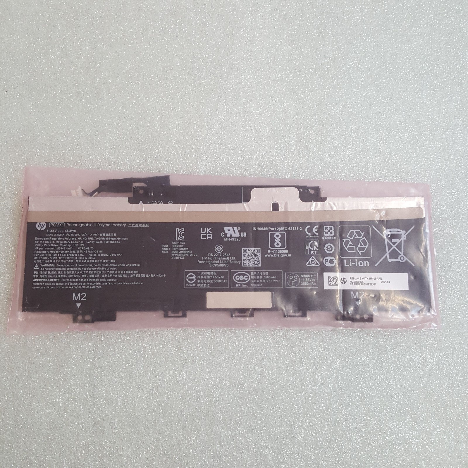 Genuine PC03XL Battery for HP Pavilion x360 14 15 TPN 1DB0E M24648-005 MFG:2021
