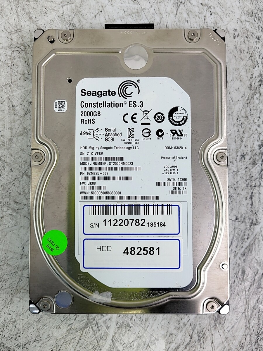 Seagate ST2000NM0023 9ZM275-037 EMC Hard Drive 3.5″ SAS 2TB