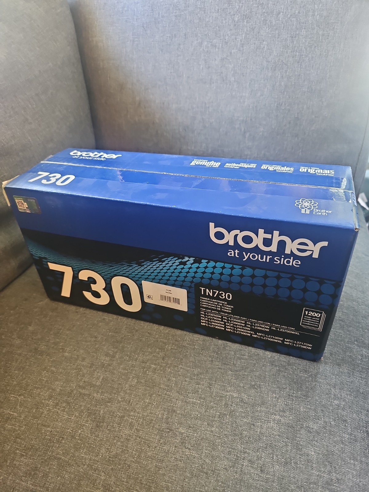 Brother TN730 Genuine Original Standard Yield Black Toner Cartridge 1200 Pages