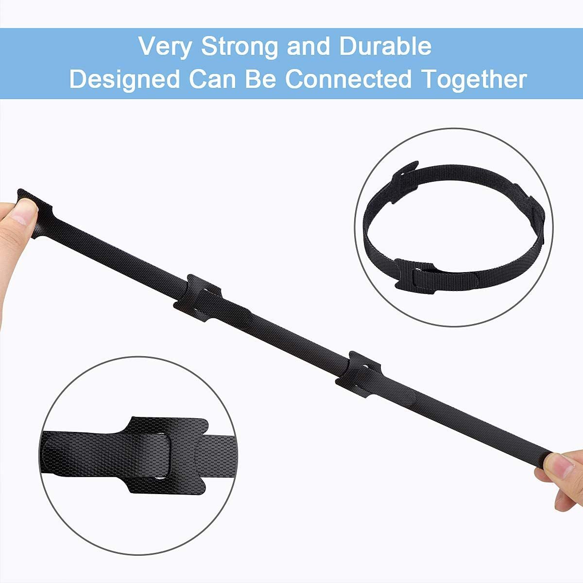 50-100pcs Cable Straps Wire Cord Hook Loop Ties Reusable Fastening Organizer Lot