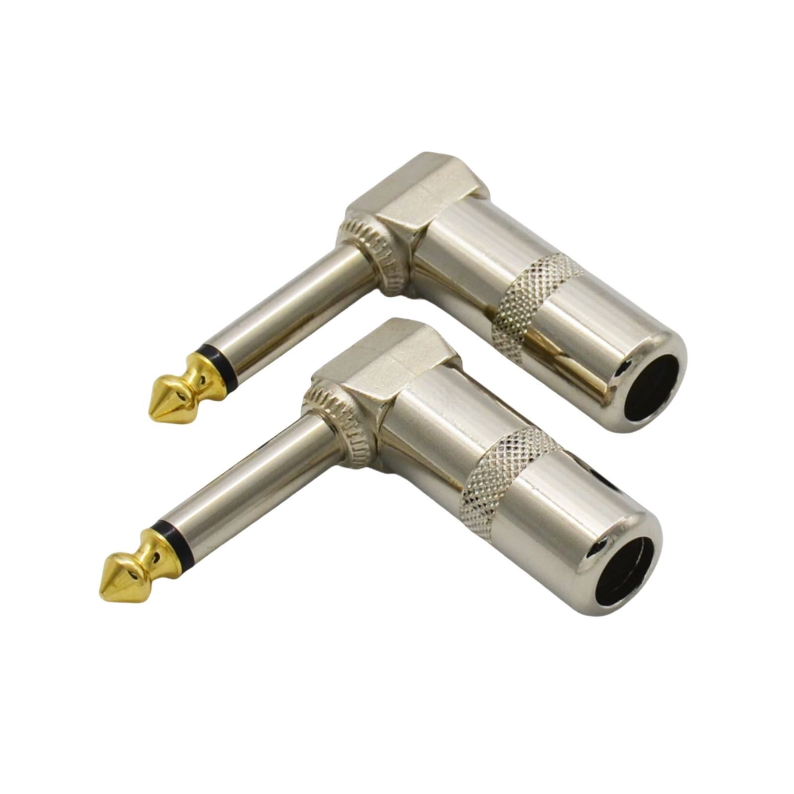 10pcs 90 Degree microphone Adapter Plug 1/4 in TS Male To 1/4 in Jack Male