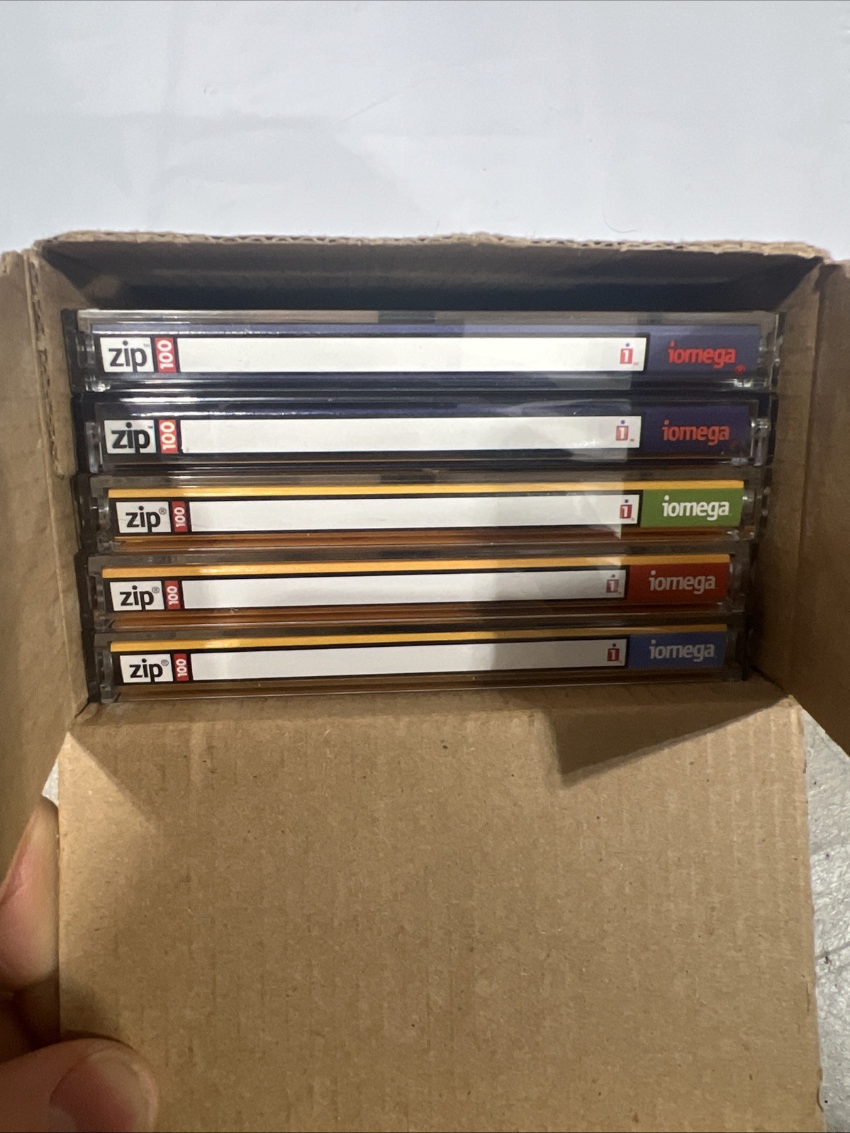 Lot of 5 iomega Zip Disk 100 USED 100MB Storage Capacity Blank Mac Or PC Format