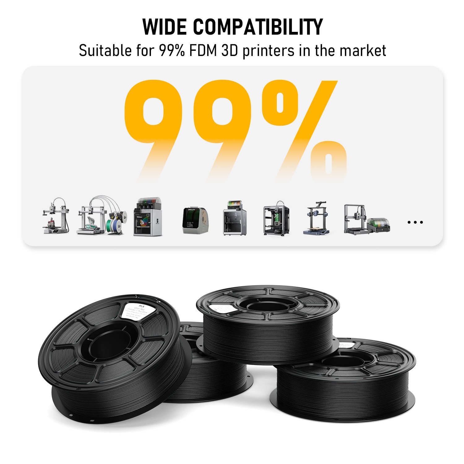 FILAZOO 5pcs Wholesale 3D Printer Filament 1KG PLA 1.75mm PLA Filament