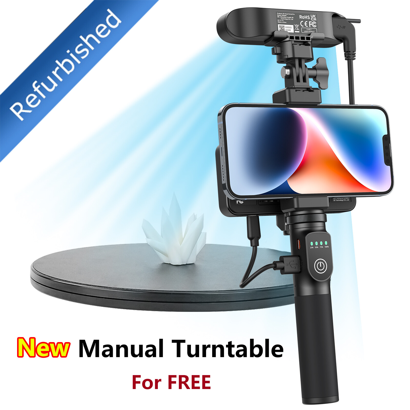 【Refurbished】Creality CR Scan Ferret Pro 3D Scanners + Turntable Manual Rotating