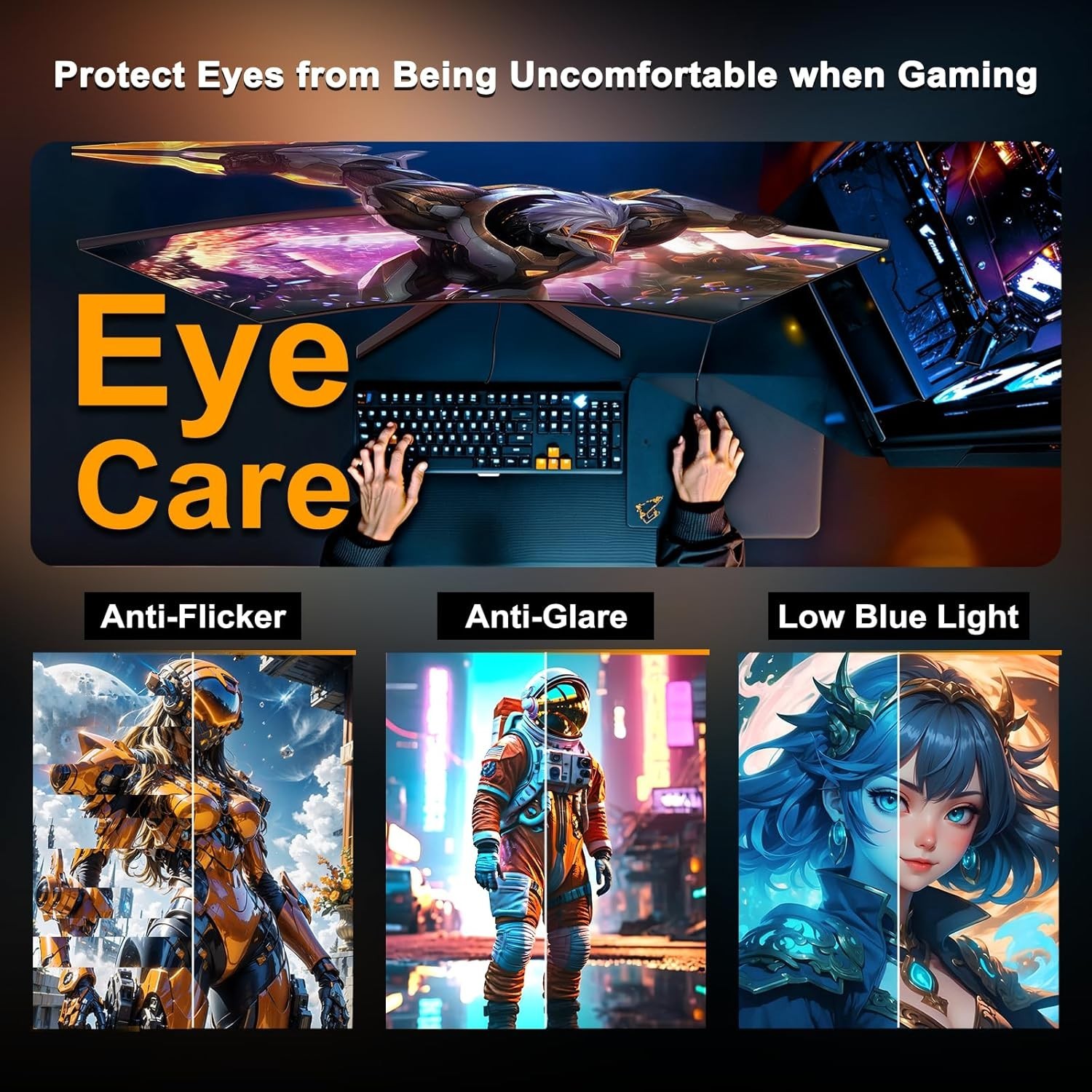 24 Inch Curved Gaming Monitor up to 180Hz MPRT 1ms with Built-in Speakers,FHD…