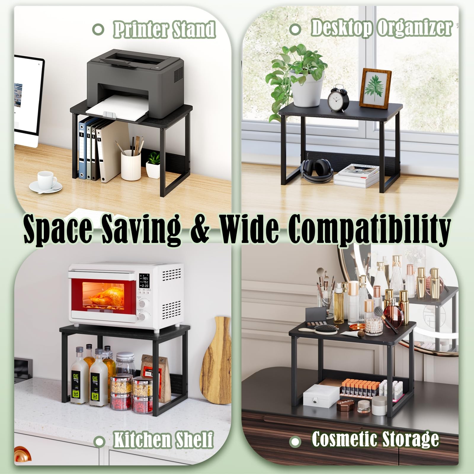 Printer Stand with Storage 100lbs Load Capacity for Home Office – Space Saver