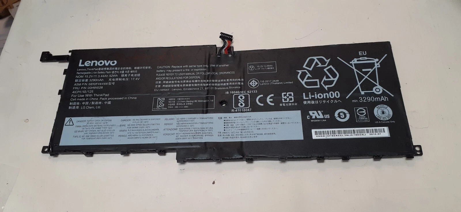 Genuine 00HW028 00HW029 01AV438 01AV439 Battery for Lenovo ThinkPad X1C Yoga New