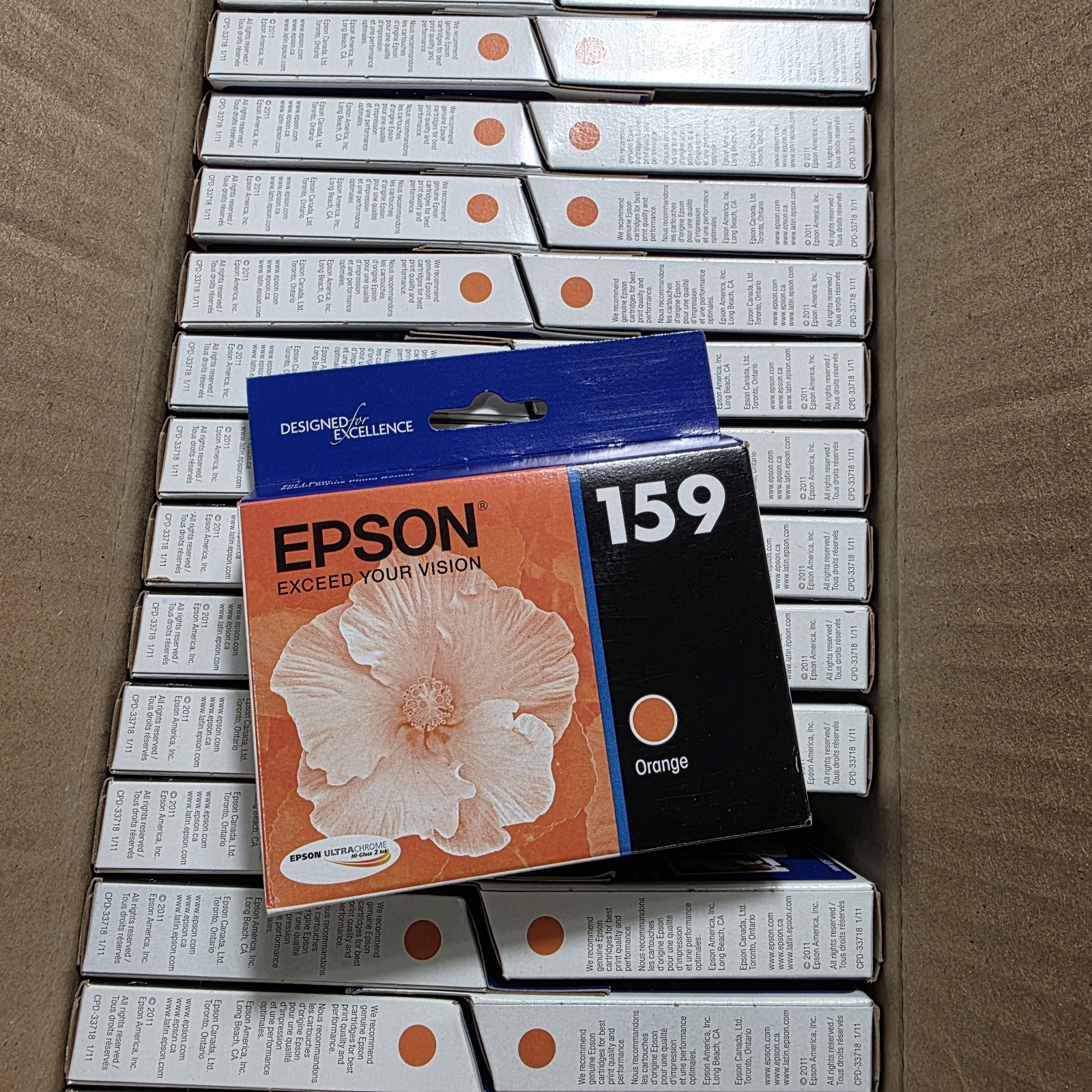 Epson 159 Orange Ink Cartridge Genuine OEM for R2000 SEALED Lot Of 32 Exp 01/27