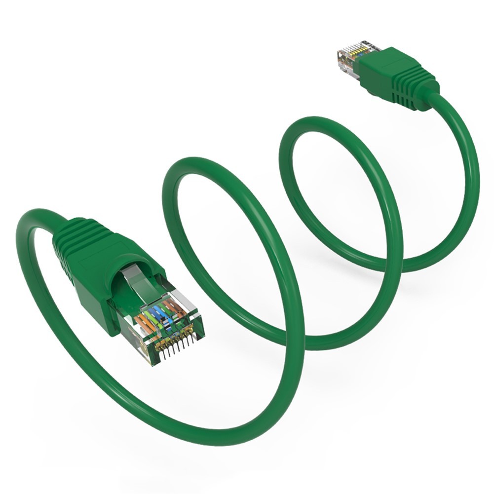 7FT Cat6A RJ45 Ethernet LAN Network UTP Patch Cable Cord Copper Gold 24AWG Green