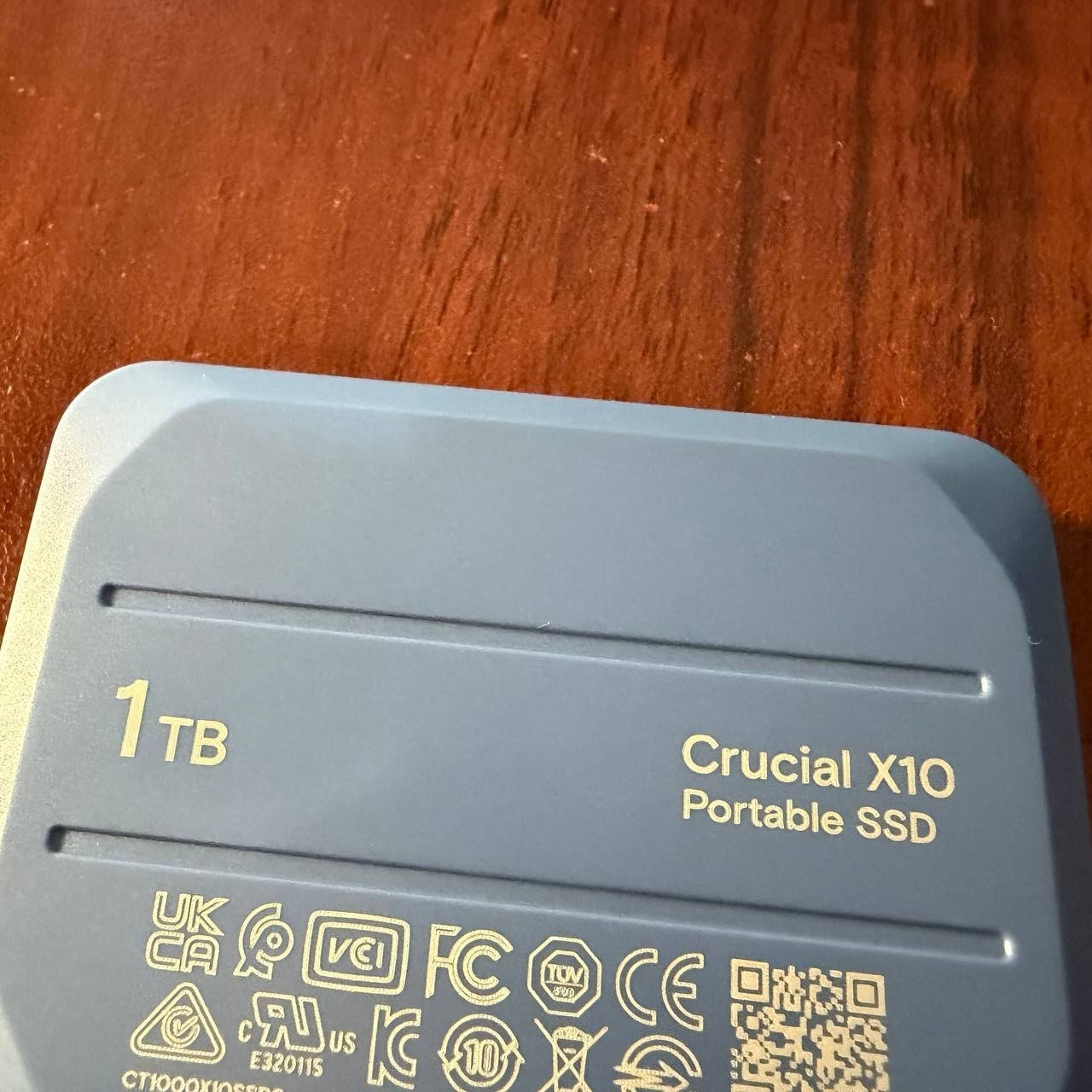 Crucial X10 1TB External USB-C SSD with USB-C to C Cord – Blue – Power Hours – 0