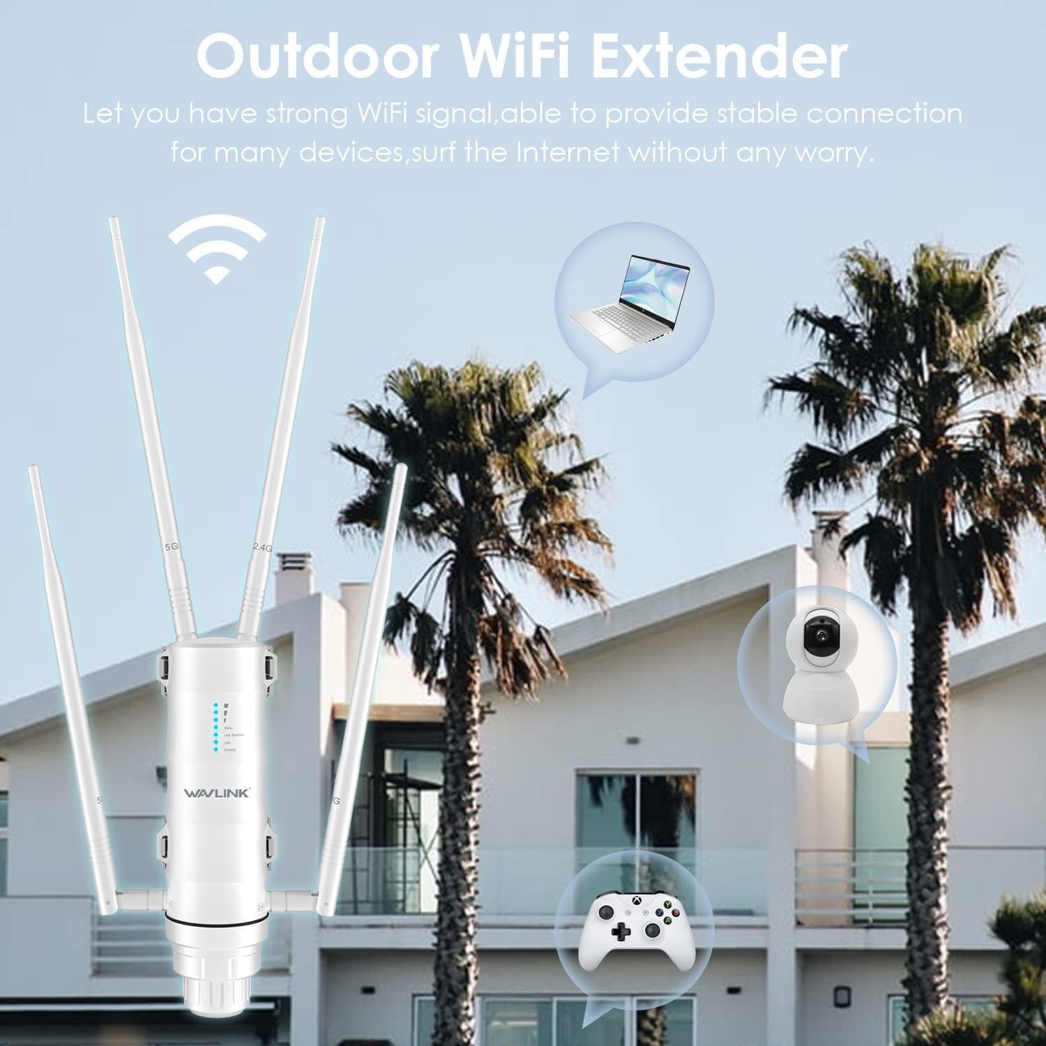 WAVLINK AC1200 AC600 Outdoor Range Extender WiFi Router Booster for 50-200m ip67