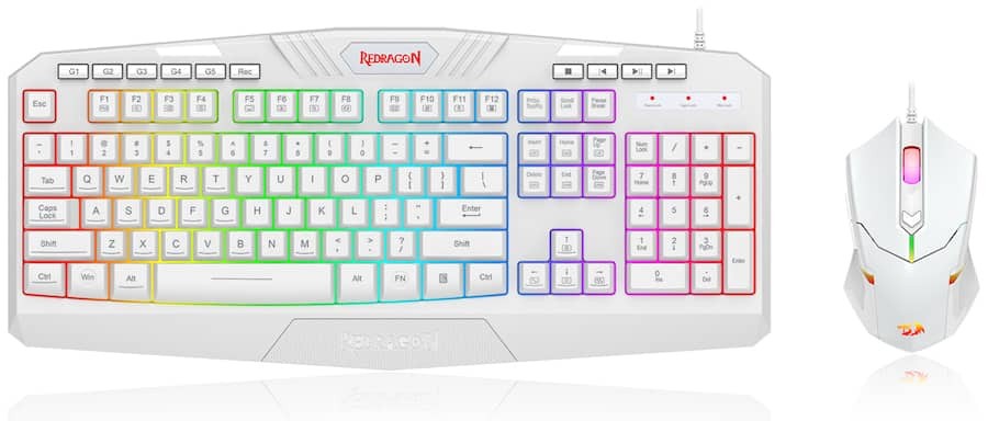 REDRAGON S101W-1 Wired RGB Backlit Gaming Keyboard+Mouse Combo,Multimedia Keys
