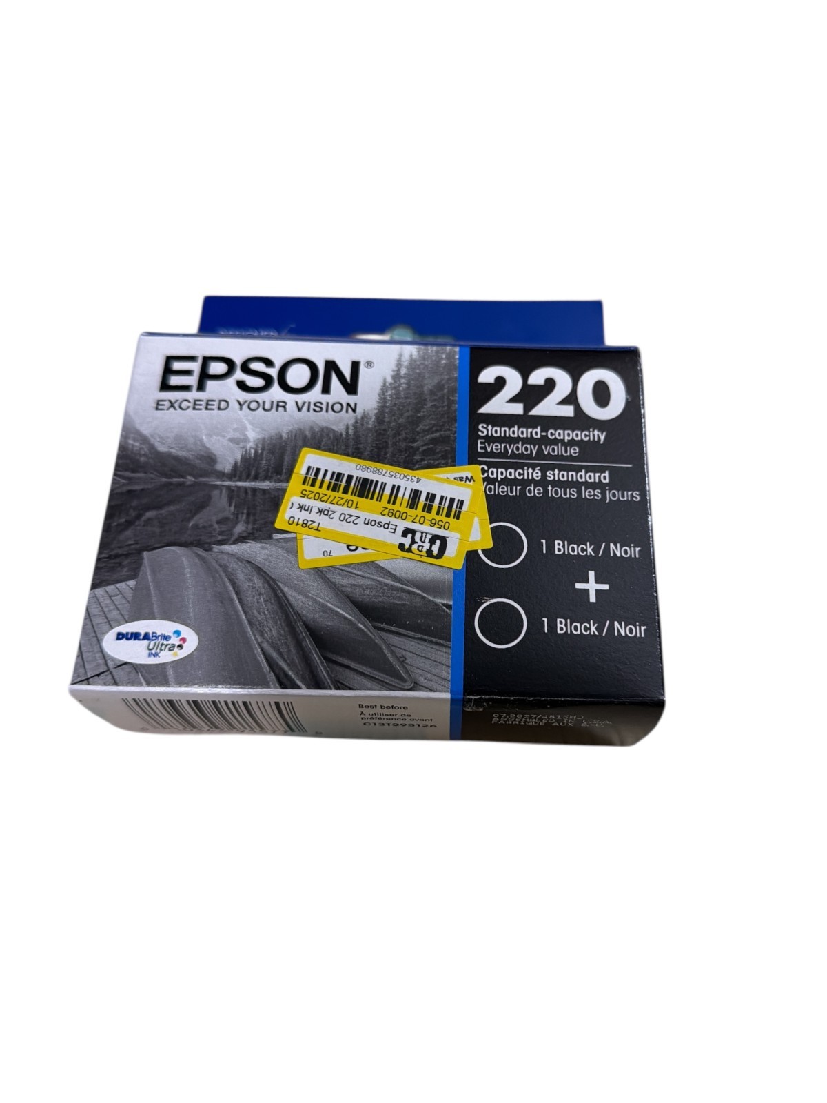 Genuine Epson 220 T220120 Durabrite Ultra Black Ink Cartridge – Exp.01/27