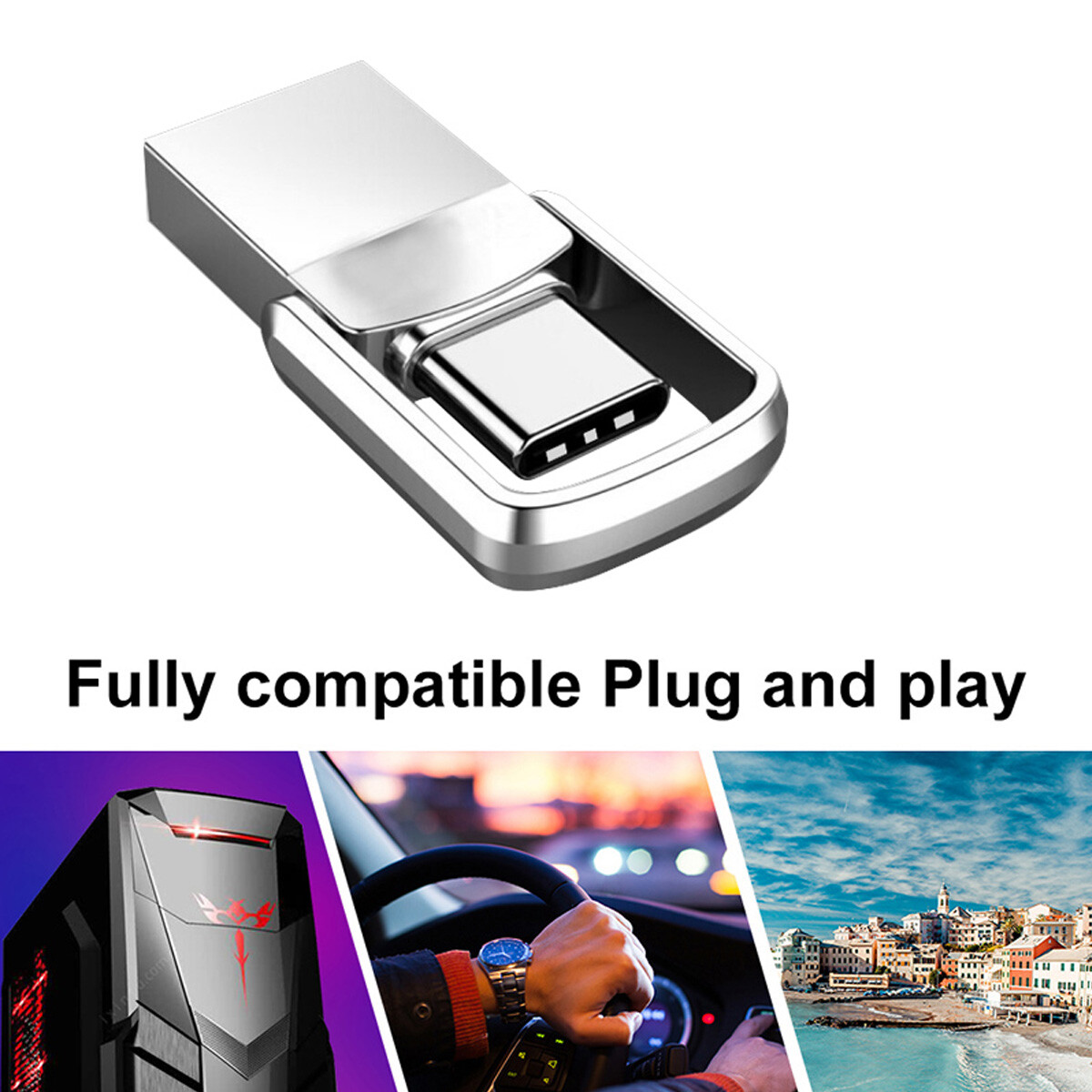 1TB 2TB Type C/USB-A USB 3.0 Flash Drive Thumb Drive Memory Stick for PC Laptop