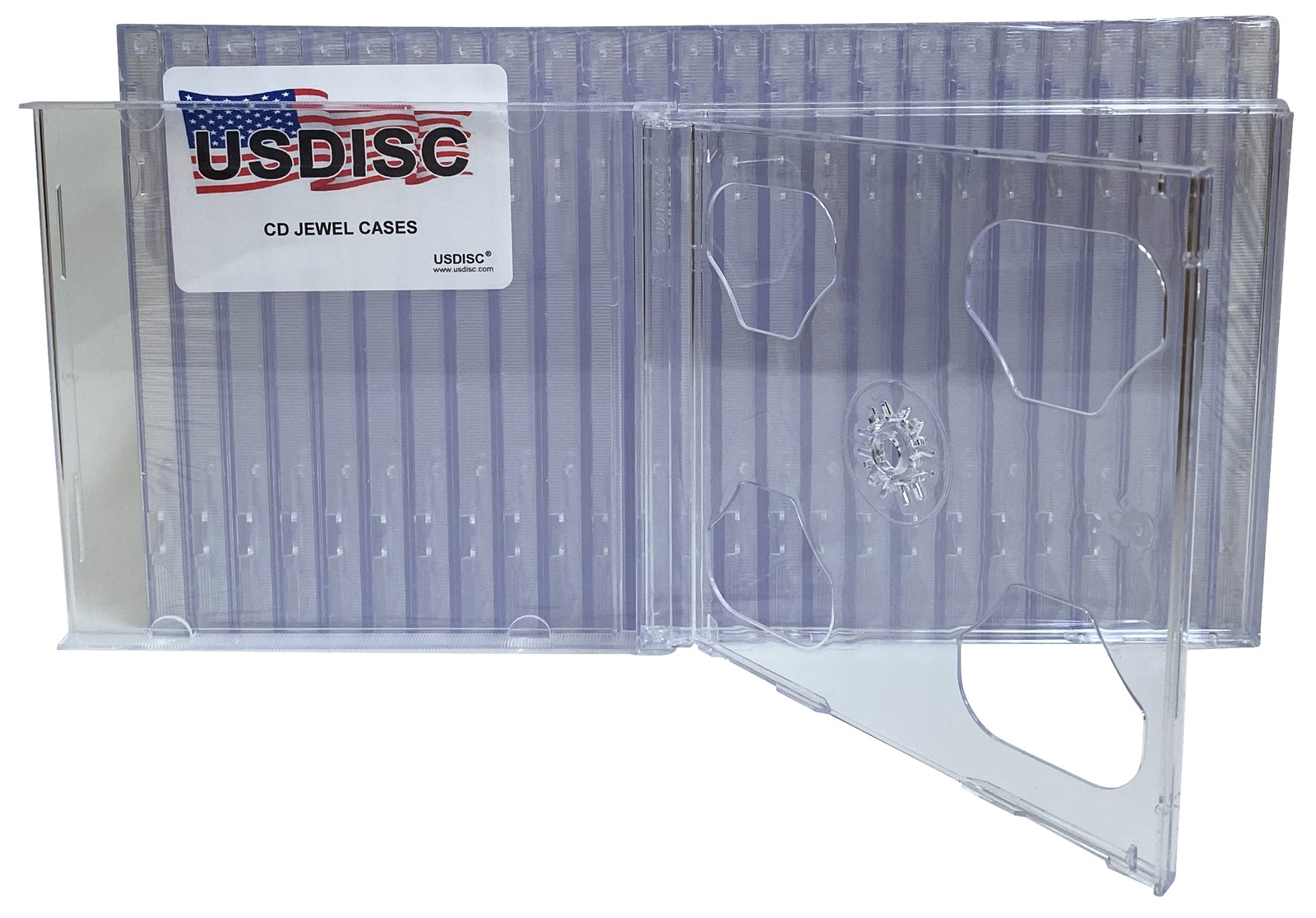 100 USDISC CD Jewel Cases Standard 10.4mm, Double 2 Disc (Clear) Lot