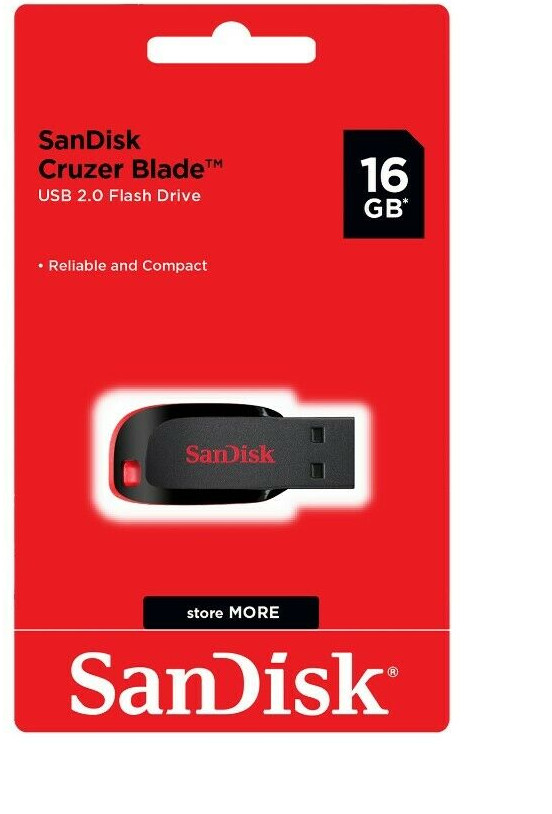 SanDisk Cruzer Blade 16GB USB 2.0 Flash Drive Thumb Drive Pen Drive (10 Pack)